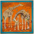 POBING – Foulard en soie sergé 100% pour femmes écharpe carrée Design européen imprimé girafe