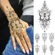 Autocollant de tatouage temporaire étanche Henna Mehndi Totem Flash fleur papillon doigts bras