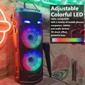 Altoparlante Bluetooth portatile stereo a colonna wireless da 30 W Subwoofer Altoparlanti bassi per feste con microfono Famiglia Karaoke USB