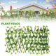 Artificial Fence Garden Screening Expanding Trellis Yard Garden Faux Ivy Leaves Wooden Fence Green