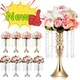 2 Colors Crystal Flower Centerpiece Stand Metal Candle Holder Road Lead Flowers Candlestick Wedding