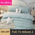 Simple Lattice Bed Four-piece Set Nordic Ins Green Household Net Red Quilt Cover Sheet Dormitory