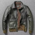 Top Layer Cowhide Leather Jacket A2 Air Force Flight Suit Men's Retro Old Leather Jacket Slim Fit