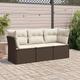 Vidaxl - Set Divano da Giardino 3 pz con Cuscini Marrone in Polyrattan