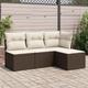 Vidaxl - Set Divano da Giardino 4 pz con Cuscini Marrone in Polyrattan