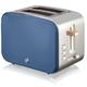 SWAN ST14610BLUNEU Toaster Breitschlitz 2 Scheiben 3 Funktionen Design Nordic, Blau, 900W