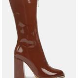 London Rag Year Round High Heeled Calf Boots - Red - US-7 / UK-5 / EU-38