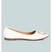 London Rag Karder Brooch Detail Ballet Flats - White