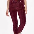 DEAR JOHN DENIM Stella Super High Rise Ankle Slim Straight Pants - Red