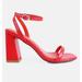 London Rag Mooncut Ankle Strap Block Heel Sandals - Red - US 9
