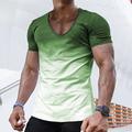 Homme T-shirt Manches courtes Col en V Été Bloc de Couleur Designer Basique Moderne Contemporain Vacances Rue Sortir Noir Rose Bleu T-shirt haut de gamme pour homme