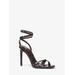 Chrissy Crocodile Embossed Leather Sandal