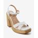 Boston Proper - White - Woven Platform Block Heel - 7.5