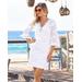 Boston Proper - White - Eyelet Embellished Tunic Dress - Large