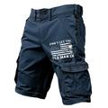 Men's Cargo Shorts Multiple Pockets Old Man Letter Printed Outdoor Short Sports Classic Micro-elastic Shorts