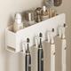 White Toothbrush Rack Bathroom Toilet Non Perforated Wall Mounted Electric Mouthwash Cup Brush Cup Wall Mounted Space Aluminum Storage Rack