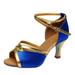 Ecqkame Women s Middle Heels Shoes Clearance Women s Solid Fashion Rumba Waltz Prom Ballroom Latin Dance Shoes Sandals Blue 41