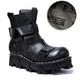 Men's Women Boots Biker boots Motorcycle Boots Work Boots Handmade Shoes Hiking Walking Vintage Casual Outdoor Daily Leather Warm Height Increasing Comfortable Booties / Ankle Boots Lace-up Black