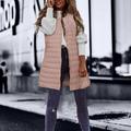 2DXuixsh Plus Size for Women Fall Clothes Women s Long Winter Vest Thin and Light Coat Casual Coat Slim Gilet Quilted Jacket Outdoor Winter Coat Vest with Pockets Womens Petite Coats Jackets Pink Xs