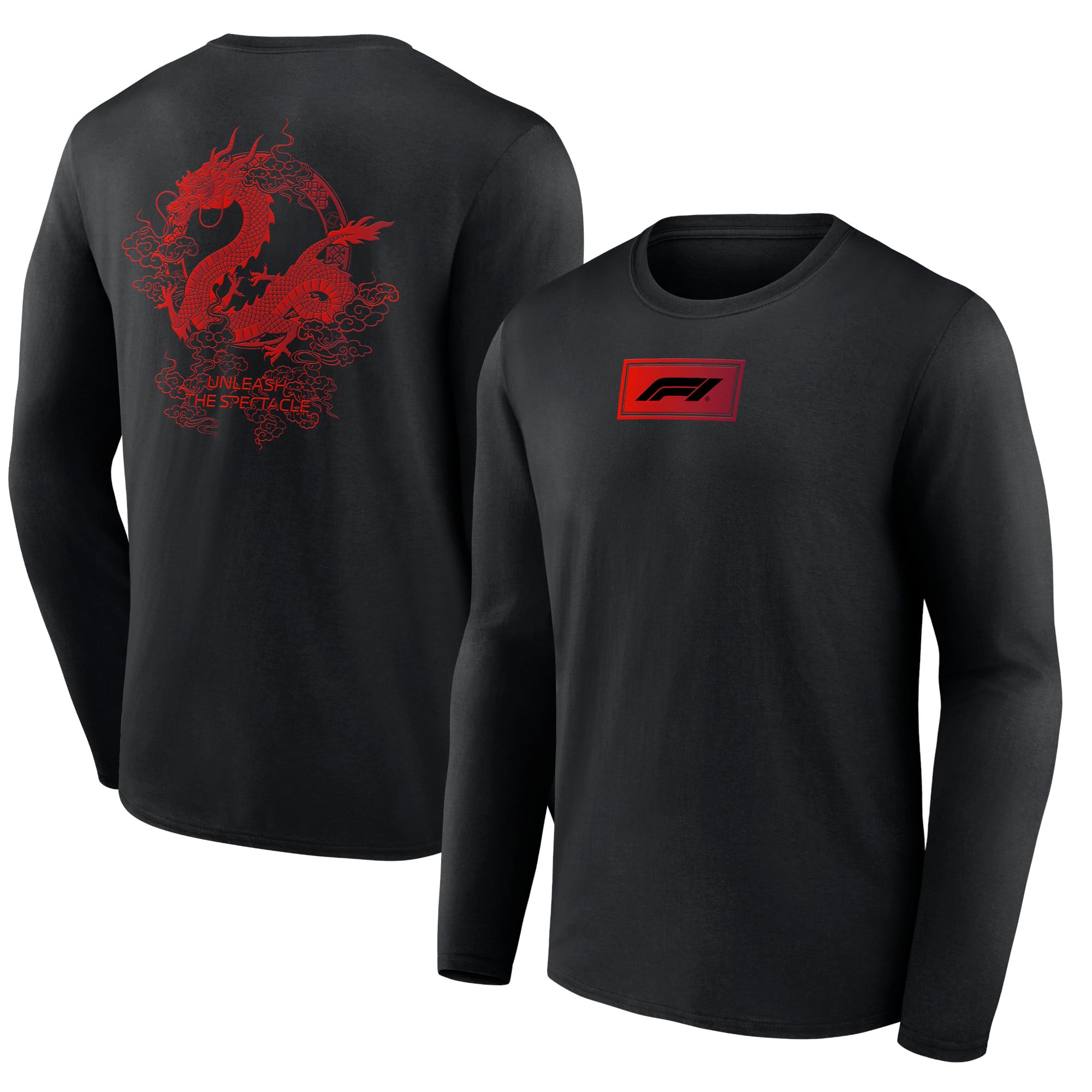 T-shirt à manches longues graphique Formula 1 Unleash The Dragon - Noir - Unisexe - Homme Taille: XL