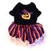 Halloween Pet Dress Soft Polyester Dog Costume Cute Print Cat Outfit Easy Wearing Dog Cloth for Teddy