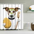 Harpi Funny Dog Shower Curtain Waterproof Fabric Shower Curtain Liner Vintage Cute Animal Puppy Pets Country Modern Retro Bubbles Cloth Fabric Curtain Bathtubs Bathroom Decor