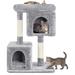 33.5 Cat Tree Cat Tower with 2 Cozy Plush Condos & Sisal Scratching Posts Cat Stand House for Cats & Pets