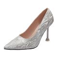 LIANGP Women s Sandals High Heel Women Latin Dance Shoes Woman Ballroom Dance Shoes Ladies Dance Shoes Women s Shoes Silver Size 8.5