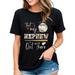 Tshirt for Women That s My Nephew Out There Baseball Family Gift Casual Short-sleeved Tops Black X-Large