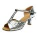 LIANGP Women s Sandals Color Fashion Rumba Waltz Prom Ballroom Latin Dance Shoes Sandals Women s Shoes Silver Size 8