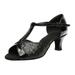 LIANGP Women s Sandals Color Fashion Rumba Waltz Prom Ballroom Latin Dance Shoes Sandals Women s Shoes Black Size 6.5