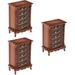 3 Pieces Mini Chest of Drawers Furniture House Cabinet Miniature Decor Decorative Tiny Miniatures Toy Child