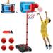 Kids Basketball Hoop Indoor Toddler Basketball Hoop Outdoor with Package Design/Adjustable Height/4 Balls Portable Basketball Goal Court Toys Gifts for Boys Girls 1-3 4-8