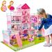Doll House Girls Toys 4-Story 11 Rooms Playhouse with 2 Dolls Toy Figures with Light Accessories Furniture Pretend Play Gift Toys for 3 4 5 6 7 Year Old Girls