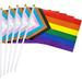 12 Pack Progress Rainbow Pride flag Small Mini Flag Hand Held Flag Stick Flag USA American Rainbow Flag Progress Party Decorations Supplies For Parades Rainbow Festival.