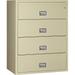 Phoenix Lateral 31 inch 4-Drawer Fireproof File Cabinet with Lock Water Seal Black LAT4W31B