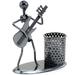Musician-Inspired Metal Art Pen Pencil Holder - Stylish Desk Organizer for Office or Home - Perfect Gift for Music Lovers and Guitar Players - Recycled Iron Construction - Compact Size -