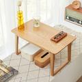 Marsrizon Home Bed Tray Table Portable Laptop Desk Solid Oca Wooden Low Table Square Table With 2 Support Legs Natural Color Small Table Office Tabel For Bed Sofa Eating Working Handicapped