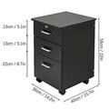 3-Drawer Vertical File Cabinet Mobile Filing Cabinet with Slim Width for Home Office Mobile Storage Cabinet Office Pedestal Files Drawers with Keys Black Office Storage Cabinet Under Desk Storage