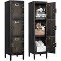 U-SHARE Metal Locker Cabinet Industrial Storage Locker with Lockable Doors 3 Tier Shelves Metal Lockers for Home Office Kids Dormitory and Bedroom