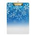 Snow Christmas Blue Clipboard Acrylic Clipboards Standard A4 Letter Size 12.5 X 9 with Retractable Hanging Tab Clip Board for Teacher Kids Students Office