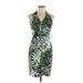 Jones New York Signature Cocktail Dress: Green Print Dresses - New - Women's Size 10 Petite