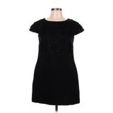 Banana Republic Casual Dress - Shift Crew Neck Short Sleeve: Black Solid Dresses - New - Women's Size 10 Petite