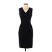 Ann Taylor Cocktail Dress - Sheath V-Neck Sleeveless: Black Solid Dresses - Women's Size 0