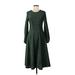 Shein Casual Dress - Midi: Green Tweed Dresses - Women's Size Medium