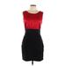 Express Casual Dress - Party Scoop Neck Sleeveless: Red Solid Dresses - Women's Size 10