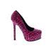 Shoedazzle Heels: Slip On Stiletto Party Pink Leopard Print Shoes - Women's Size 8 - Round Toe