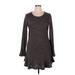 Suzanne Betro Casual Dress - Sweater Dress: Gray Marled Dresses - Women's Size X-Large