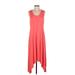 Stella Parker Casual Dress - High/Low: Orange Solid Dresses - Women's Size Small