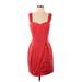 French Connection Casual Dress - Sheath Sweetheart Sleeveless: Red Print Dresses - Women's Size 8